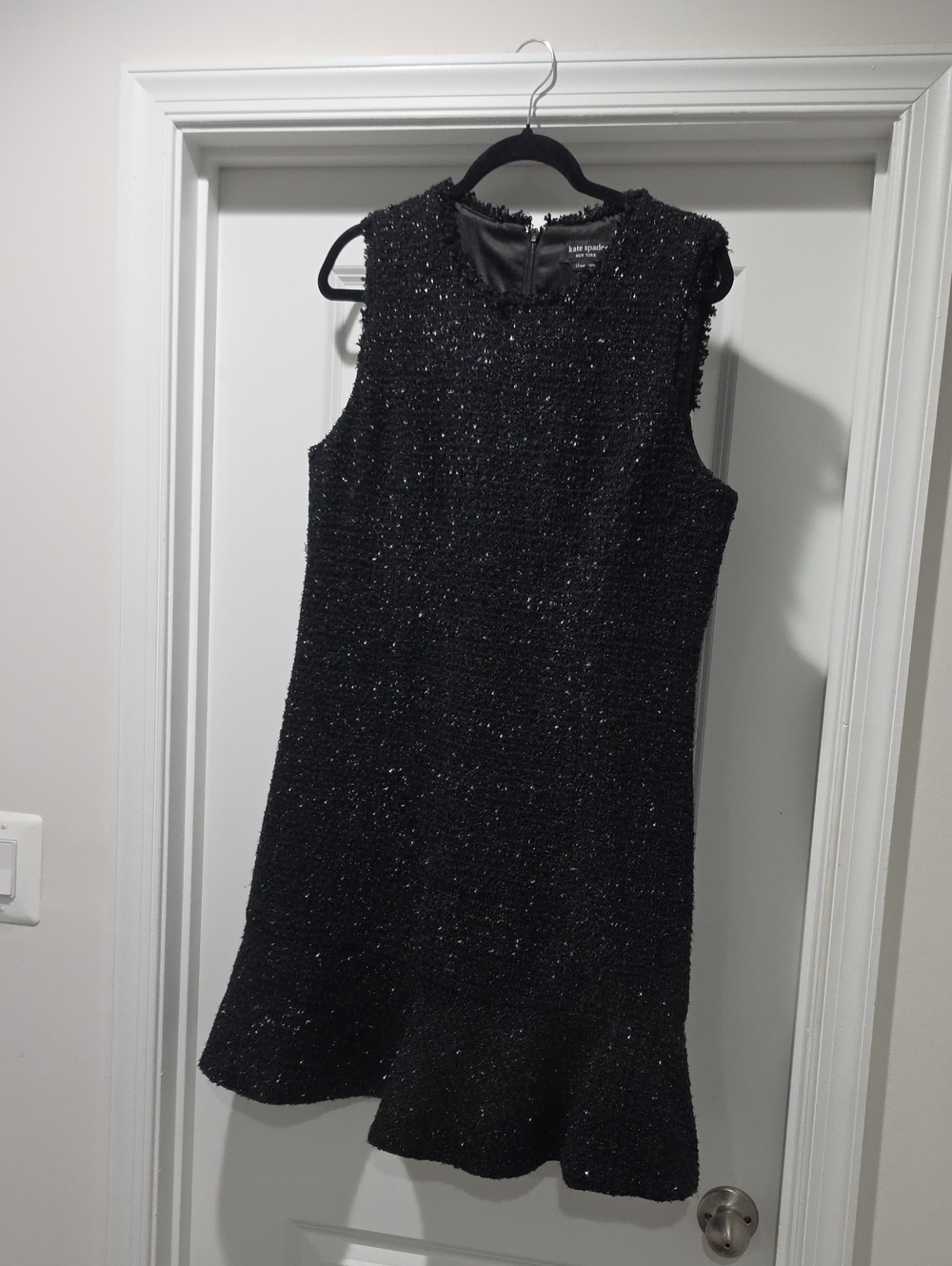 ♠️ Kate Spade Black Twilight Tweed Flounce Dress